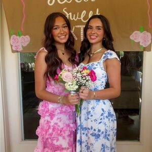 Floral Blue Mid Dress